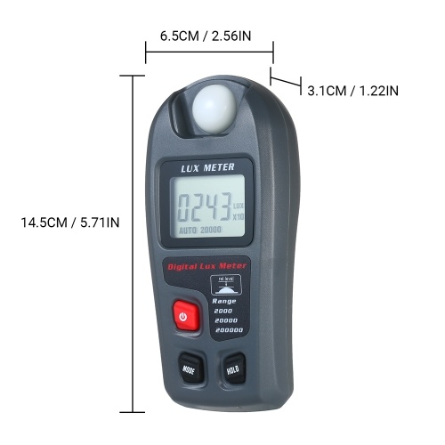 Light Meter Digital Illuminance Meter 0.1-200,000Lux (0.01-20,000Fc) 4 Switchable Ranges Portable Illuminometer Pocket Design Handheld Lux Meter LCD Screen
Light Meter Digital Illuminance Meter 0.1-200,000Lux (0.01-20,000Fc) 4 Switchable Ranges Portable Illuminometer Pocket Design Handheld Lux Meter LCD Screen