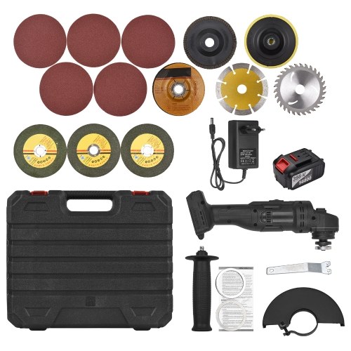 Battery-operated Electric Angle Grinder Portable Lithium Battery Grinder Machine Handheld Battery Grinder Tool with Li-ion Battery & Charger 2-Position Handle with Disc Charger & Carrying Case Kit for Metal Wood Cutting Grinding Polishing
Battery-operated Electric Angle Grinder Portable Lithium Battery Grinder Machine Handheld Battery Grinder Tool with Li-ion Battery & Charger 2-Position Handle with Disc Charger & Carrying Case Kit for Metal Wood Cutting Grinding Polishing