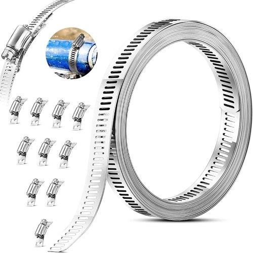 7.9 Feet Stainless Steel Hose Worm Clamp Kit Worm Drive Hose Clamps Adjustable Pipes Hose Clamp Set Intercooler Pipes Plumbing Tube Clamp Kit with 6 Fasteners
7.9 Feet Stainless Steel Hose Worm Clamp Kit Worm Drive Hose Clamps Adjustable Pipes Hose Clamp Set Intercooler Pipes Plumbing Tube Clamp Kit with 6 Fasteners