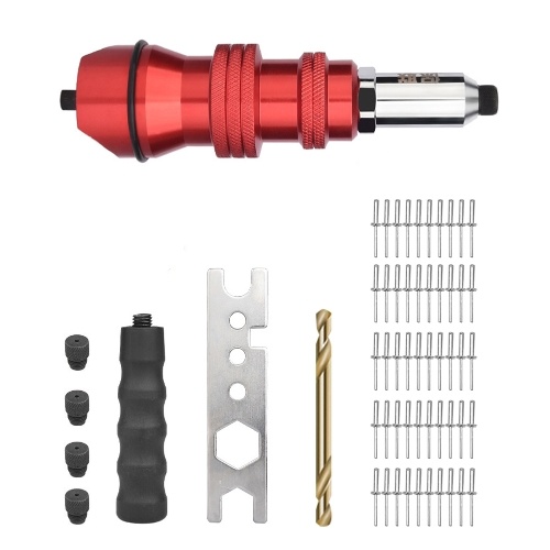Aluminium Alloy Electric Rivet Adapter Rivet Machine Conversion Part Set Electric Rivet Machine Quick Conversion Joint Suitable for 2.4-4.8mm Rivets Use with Electric Drill
Aluminium Alloy Electric Rivet Adapter Rivet Machine Conversion Part Set Electric Rivet Machine Quick Conversion Joint Suitable for 2.4-4.8mm Rivets Use with Electric Drill