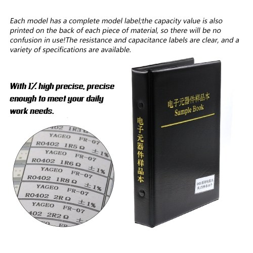 Resistor Surface Mounted Device Resistance Book Kit Multifunctional Chip Resistor Assortment Kit 1% Precise Sample Book
Resistor Surface Mounted Device Resistance Book Kit Multifunctional Chip Resistor Assortment Kit 1% Precise Sample Book
