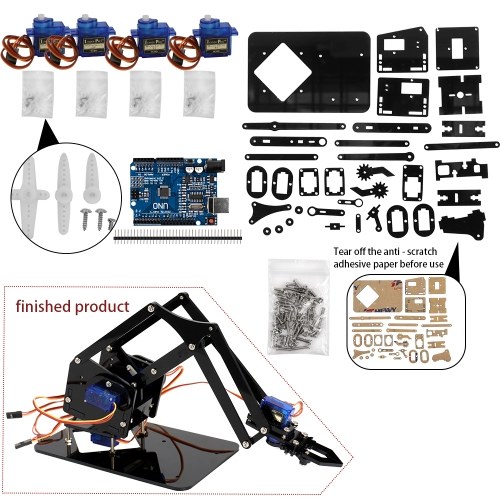 DIY Robot Hand Mechanical Arm Robotic Claw Set Acrylic+Screw pack+Servos+Motherboard
DIY Robot Hand Mechanical Arm Robotic Claw Set Acrylic+Screw pack+Servos+Motherboard