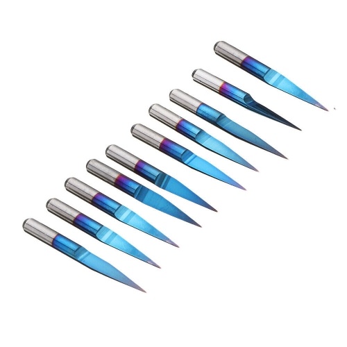 10pcs 3.175mm Blue Coating PCB 3D Milling Cutter 10/15/20/25 Degrees Tungsten Carbide V Shape Engraving Bit CNC Router Tool
10pcs 3.175mm Blue Coating PCB 3D Milling Cutter 10/15/20/25 Degrees Tungsten Carbide V Shape Engraving Bit CNC Router Tool