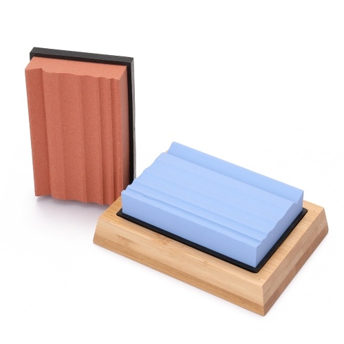 

400#/1000# Grit Premium Whetstone Grooved Cut Sharpening Stone Set Sharpener for All Blade Non Slip Base Cutter Sharpener