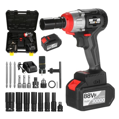 NANWEI Cordless Impact Wrench 380Nm Torque Brushless Motor with 1/2 and 5/16 Inch Quick Chuck 6.0A Fast Charger Variable Speed Multifunction Impact Kit with Belt and Carrying Case
NANWEI Cordless Impact Wrench 380Nm Torque Brushless Motor with 1/2 and 5/16 Inch Quick Chuck 6.0A Fast Charger Variable Speed Multifunction Impact Kit with Belt and Carrying Case