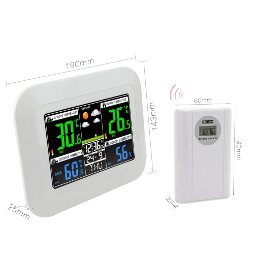 Multifunctional Home/Office Weather Station Color Digital Display Clock Outdoor and Indoor Temperature Tester Hygrometer Weather Forecast Table Clock
Multifunctional Home/Office Weather Station Color Digital Display Clock Outdoor and Indoor Temperature Tester Hygrometer Weather Forecast Table Clock