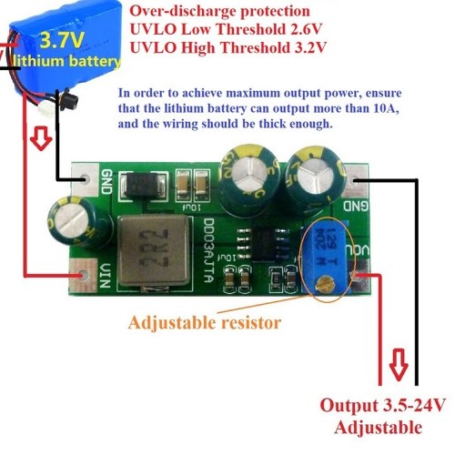 

DCtoDC Boost Converter Module DC2.7-5.5V to DC3.5-24V Output Voltage Adjustable Step-up Circuit Board