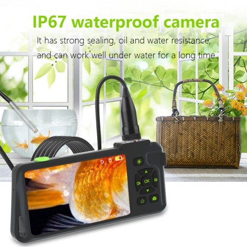 

Industrial Endoscope with 4.5-inch IPS Color Display 1080P Photos Videos Snake Camera with 6 LED Lights Borescope IP67 Waterproof 2 Million Pixels Inspection Camera with TF Card Slot for Maintenance