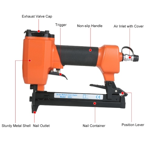 20 Gauge Medium Crown Stapler 3/8 Inch to 7/8 Inch Air Nailer Pneumatic Finishing Stapler Air Powered Nail Gun Depth Adjustable for Woodworking Furniture Decoration
20 Gauge Medium Crown Stapler 3/8 Inch to 7/8 Inch Air Nailer Pneumatic Finishing Stapler Air Powered Nail Gun Depth Adjustable for Woodworking Furniture Decoration