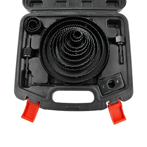 Hole Saw Kit Including 13pcs Saw Blades + 2pcs Drill Bits + 1 Installation Plate + 1 Mini Wrench with Carry Case for Cork Board Plywood Drywall PVC
Hole Saw Kit Including 13pcs Saw Blades + 2pcs Drill Bits + 1 Installation Plate + 1 Mini Wrench with Carry Case for Cork Board Plywood Drywall PVC