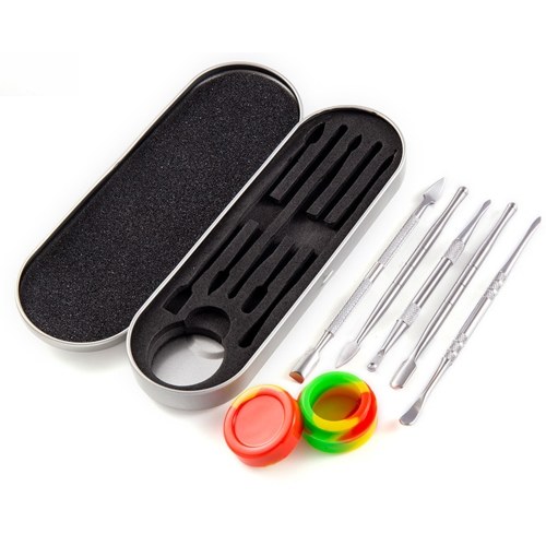 6 PCS Tobacco Pipe Cleaner Kit Includes Double-end Tobacco Pipe Cleaning Spoon and Silicone Box, Manicure Tool Household Rosin DIY Accessories with Iron Storage Box
6 PCS Tobacco Pipe Cleaner Kit Includes Double-end Tobacco Pipe Cleaning Spoon and Silicone Box, Manicure Tool Household Rosin DIY Accessories with Iron Storage Box
