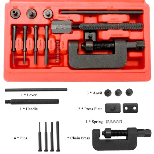 Motorcycle Bike Chain Breaker Splitter Link Riveter Universal Bikes Riveting Tool Set Cycling Accessories with Carry Case
Motorcycle Bike Chain Breaker Splitter Link Riveter Universal Bikes Riveting Tool Set Cycling Accessories with Carry Case