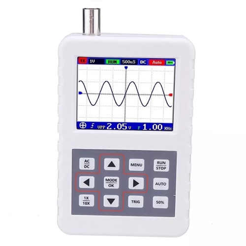 KKmoon DSO PRO Digital Oscilloscope Handheld Oscilloscope Mini Palm Size Oscilloscope with 5M Bandwidth 20MS/s Sampling Rate with P6100 Oscilloscope Probe
KKmoon DSO PRO Digital Oscilloscope Handheld Oscilloscope Mini Palm Size Oscilloscope with 5M Bandwidth 20MS/s Sampling Rate with P6100 Oscilloscope Probe