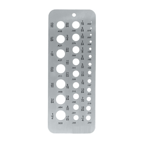 Stainless Steel Drill Gauges for 17/64 Inch to 1/2 Inch Size Bits 0.062-0.250 Bolt and Wire Diameter Index Gauge 29- Hole Use for Accurate Measurement Equivalents
Stainless Steel Drill Gauges for 17/64 Inch to 1/2 Inch Size Bits 0.062-0.250 Bolt and Wire Diameter Index Gauge 29- Hole Use for Accurate Measurement Equivalents