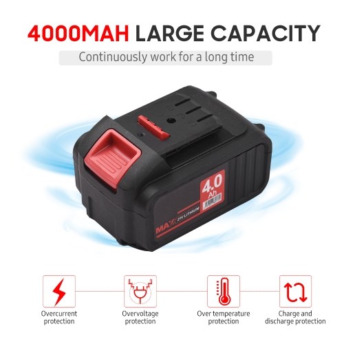 21V Cordless Brushless Impact Wrench with 1/2in Chuck 600N.m Max Torque Handheld Power Wrench Kit with Multiple Accessories & 2 x 4.0Ah Lithium Battery & Fast Charger
21V Cordless Brushless Impact Wrench with 1/2in Chuck 600N.m Max Torque Handheld Power Wrench Kit with Multiple Accessories & 2 x 4.0Ah Lithium Battery & Fast Charger