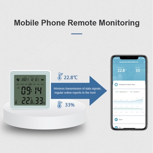 ZigBee Temperature Humidity Sensor with Date Week Clock Display LCD Backlight Digital Indoor Temperature Humidity Monitor APP Control Voice Control Smart Temperature Meter Mini Hygrometer
ZigBee Temperature Humidity Sensor with Date Week Clock Display LCD Backlight Digital Indoor Temperature Humidity Monitor APP Control Voice Control Smart Temperature Meter Mini Hygrometer