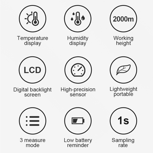 Handheld Digital LCD Display Temperature and Humidity Monitoring Meter Multifunctional Hygrothermograph ℃ and ℉ Switchable
Handheld Digital LCD Display Temperature and Humidity Monitoring Meter Multifunctional Hygrothermograph ℃ and ℉ Switchable