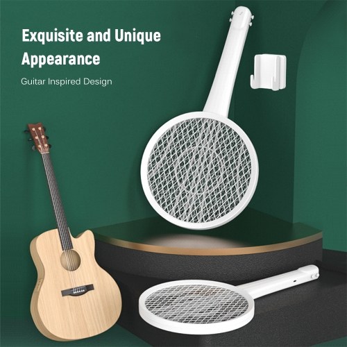 Electric Fly Swatter 2 in 1 Rechargeable Mosquito Racket Insect Bug Zapper Fly Killer Guitar Inspired Design 3 Layer Electric Grid 3800 Volts for Indoor and Outdoor Pest Control
Electric Fly Swatter 2 in 1 Rechargeable Mosquito Racket Insect Bug Zapper Fly Killer Guitar Inspired Design 3 Layer Electric Grid 3800 Volts for Indoor and Outdoor Pest Control