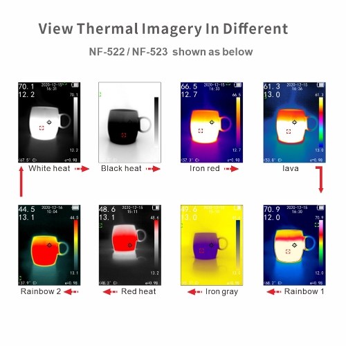 NF-522 Infrared Thermal Imager Portable Digital Display Heating Detector Handheld Temperature Imaging Camera
NF-522 Infrared Thermal Imager Portable Digital Display Heating Detector Handheld Temperature Imaging Camera