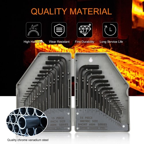 PENGGONG 30Pcs Metric Hexagon Wrench Set 0.028~3/8-inch 0.7~10mm Repair Tools for Household Electrical Appliances Bicycle Machinery
PENGGONG 30Pcs Metric Hexagon Wrench Set 0.028~3/8-inch 0.7~10mm Repair Tools for Household Electrical Appliances Bicycle Machinery