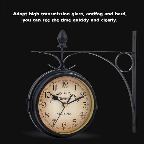 Vintage Double Sided Wall-mounted Clock Metal Mount Home Garden Coffee Bar Decoration
Vintage Double Sided Wall-mounted Clock Metal Mount Home Garden Coffee Bar Decoration