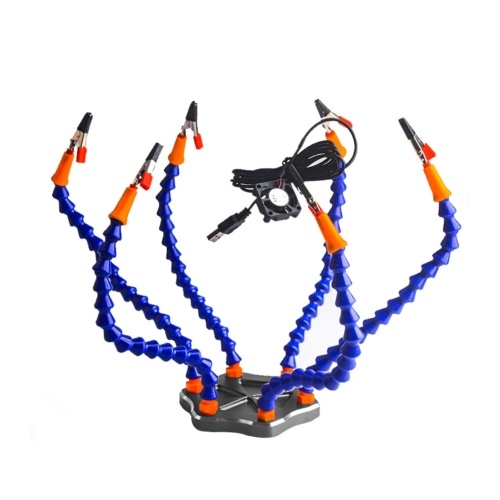 Soldering Iron Helping Holder Third Hand 6 Flexible Arms Soldering Station Welding Tool Set with USB Fan
Soldering Iron Helping Holder Third Hand 6 Flexible Arms Soldering Station Welding Tool Set with USB Fan