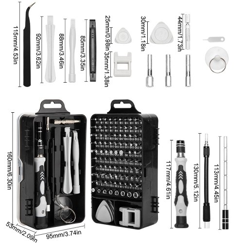 115 in 1 Screwdriver Set Lengthen Multifunctional Screwdrivers Kit Watch Mobilephone Repairing Hand Tools Kits
115 in 1 Screwdriver Set Lengthen Multifunctional Screwdrivers Kit Watch Mobilephone Repairing Hand Tools Kits
