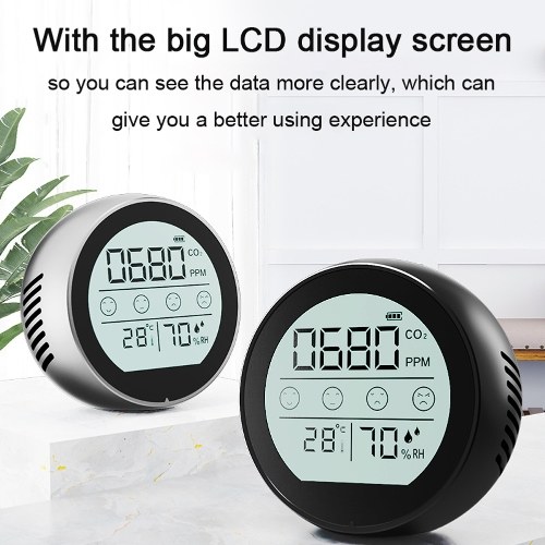 NDIR CO2 Carbon Dioxide Meter Humidity Temperature Multipurpose Detection Tool Intelligent Home Desktop Indoor Outdoor High Precisions Air Quality Monitor
NDIR CO2 Carbon Dioxide Meter Humidity Temperature Multipurpose Detection Tool Intelligent Home Desktop Indoor Outdoor High Precisions Air Quality Monitor