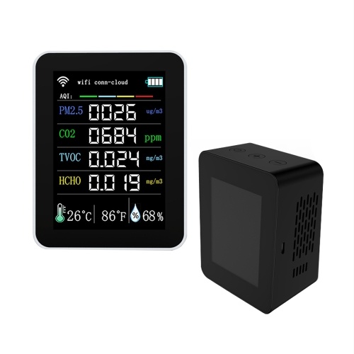 Tuya Wifi Портативный измеритель качества воздуха 7in1 PM2.5 CO2 TVOC HCHO AQI Тестер температуры и влажности 2,8-дюймовый цветной TFT-дисплей Детектор углекислого газа Поддержка мобильного телефона APP Control с функцией календаря
Tuya Wifi Портативный измеритель качества воздуха 7in1 PM2.5 CO2 TVOC HCHO AQI Тестер температуры и влажности 2,8-дюймовый цветной TFT-дисплей Детектор углекислого газа Поддержка мобильного телефона APP Control с функцией календаря