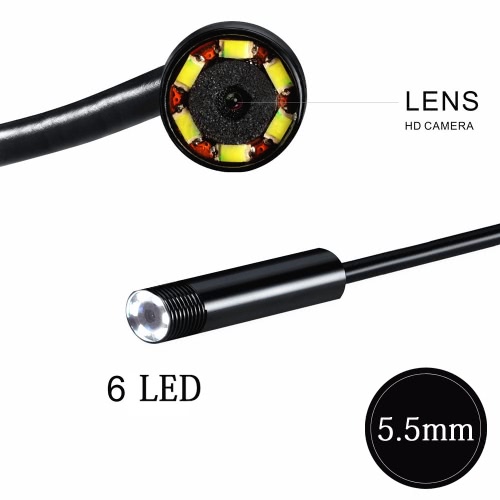 KKmoon 5.5mm 5m 2 in 1 Mini USB Endoscope Borescope Inspection Camera for Android Phones PC KKmoon 5.5mm 5m 2 in 1 Mini USB Endoscope Borescope Inspection Camera for Android Phones PC