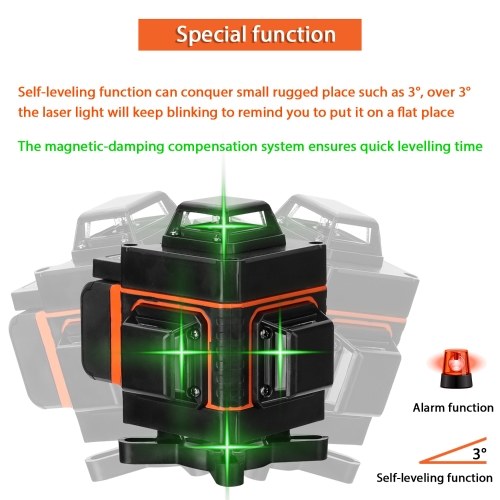 KKmoon Multifunctional 16 Lines Level Tool Vertical Horizontal Line with Self-leveling Function
KKmoon Multifunctional 16 Lines Level Tool Vertical Horizontal Line with Self-leveling Function