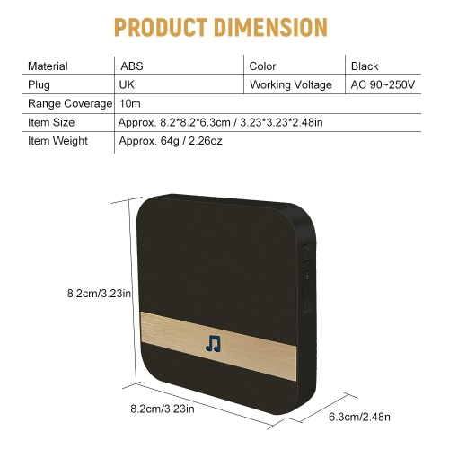 Wireless Doorbell Chime Household Plug-in Chime WiFi Ding-Dong Alarm Smart Door Bell Receiver UK Plug
Wireless Doorbell Chime Household Plug-in Chime WiFi Ding-Dong Alarm Smart Door Bell Receiver UK Plug