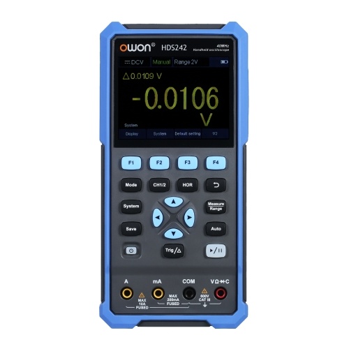 OWON Handheld Oscilloscope Multimeter 2CH 40MHz Bandwidth 20000 Counts 2-in-1 Digital Scope Meter with 3.5-inch LCD Color Screen for Automobile Maintenance Power Detection EU Plug
OWON Handheld Oscilloscope Multimeter 2CH 40MHz Bandwidth 20000 Counts 2-in-1 Digital Scope Meter with 3.5-inch LCD Color Screen for Automobile Maintenance Power Detection EU Plug