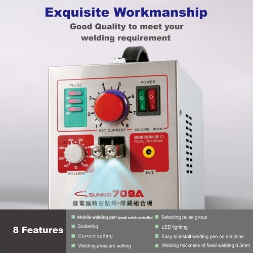 Spot Welder Battery Welding Equipment with Mobile Welding Pen & Constant Temperature Soldering Iron Intelligent Precision Pulse Welding Machine with Foot Pedal Switch (709A)
Spot Welder Battery Welding Equipment with Mobile Welding Pen & Constant Temperature Soldering Iron Intelligent Precision Pulse Welding Machine with Foot Pedal Switch (709A)
