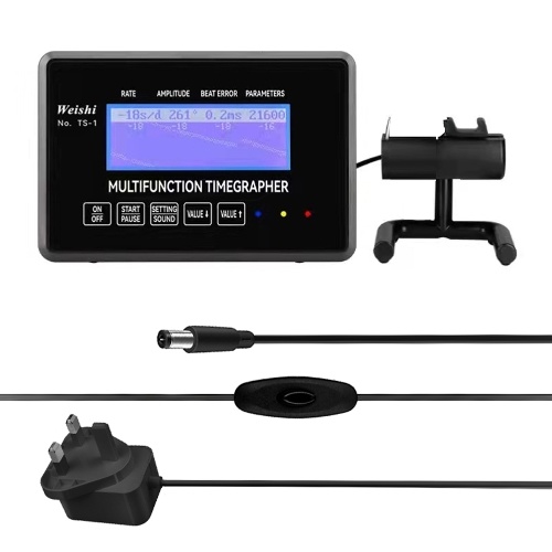 WeiShi 100~240V Mechanical Watch Timegrapher Rate Deviation Amplitude Polarization Lift Angle Cycle Test Multi-function Calibration Instrument Touchable Screen Home Watch Shop Repairs Utility Tool
WeiShi 100~240V Mechanical Watch Timegrapher Rate Deviation Amplitude Polarization Lift Angle Cycle Test Multi-function Calibration Instrument Touchable Screen Home Watch Shop Repairs Utility Tool