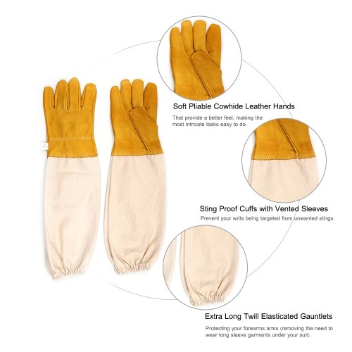Beekeeping Gloves Beekeeper Prevent Gloves Protective Sleeves Ventilated Professional Anti Bee for Apiculture Beekeeper Beehive Anti-bee Anti-smash Anti-slash Anti-cut Gloves Pigskin Gloves
Beekeeping Gloves Beekeeper Prevent Gloves Protective Sleeves Ventilated Professional Anti Bee for Apiculture Beekeeper Beehive Anti-bee Anti-smash Anti-slash Anti-cut Gloves Pigskin Gloves