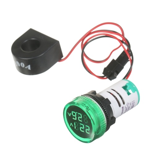 

Mini Round Digital Volt-ammeter Voltammeter Ammeter Voltmeter Double LED Display Voltage & Current Meter Panel Meter AC50-500V AC0-100A