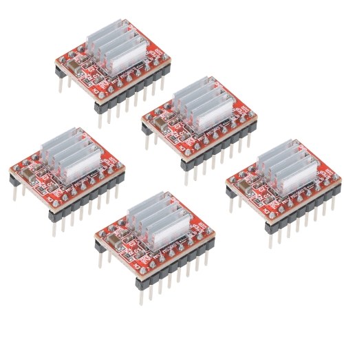 

5PCS A4988 Stepper Motor Drive Module Step Motor Driver Plate Driving Board 3D Printer Accessories with Heat Sink