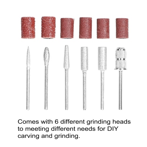 USB Power Supplys Handheld Mini Electric Grinder Nail Gelatum Removing Tool Manicure Machine Speed Adjustable Grinding Rotary Tool Kit with 6 Grinding Heads
USB Power Supplys Handheld Mini Electric Grinder Nail Gelatum Removing Tool Manicure Machine Speed Adjustable Grinding Rotary Tool Kit with 6 Grinding Heads