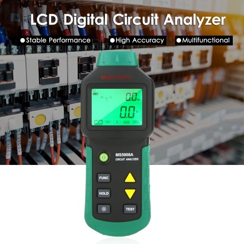 MASTECH MS5908A Цифровой ЖК-анализатор цепей Тестер неисправностей УЗО GFCI Измеритель неисправностей линии распределения низкого напряжения Тестер цепей
MASTECH MS5908A Цифровой ЖК-анализатор цепей Тестер неисправностей УЗО GFCI Измеритель неисправностей линии распределения низкого напряжения Тестер цепей