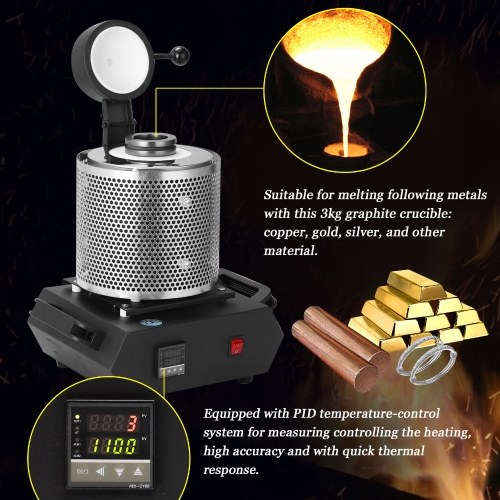 3KG Capacity PID System Digital Melting Furnace Machine for Heating Casting Refining Metals Gold Silver
3KG Capacity PID System Digital Melting Furnace Machine for Heating Casting Refining Metals Gold Silver