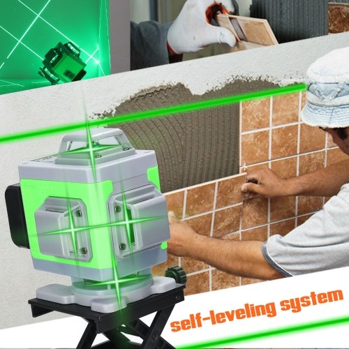 

Multifunctional 16 Lines Laser Level 3° Self-leveling Function Leveling Tool Omnidirectional Ground Wall Sticker Vertical Horizontal Oblique Line with Target Board Plate