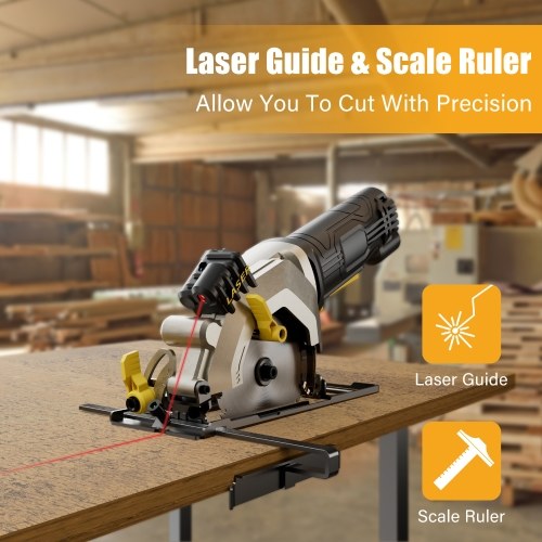 Mini Circular Saw 4.8Amp 4-1/2 Inch Compact Circular Saw 3700RPM Electric Circular Saws with Laser Cutting Guide for Wood Tile and Plastic Cuts Grey US
Mini Circular Saw 4.8Amp 4-1/2 Inch Compact Circular Saw 3700RPM Electric Circular Saws with Laser Cutting Guide for Wood Tile and Plastic Cuts Grey US