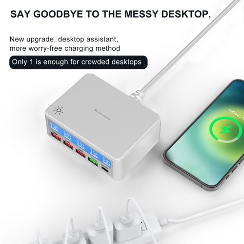 Несколько зарядных устройств USB 65 Вт 5-портовые зарядные станции USB с ЖК-дисплеем Быстрое зарядное устройство PD 20 Вт + QC3.0 Многопортовое зарядное устройство USB-концентратор для смартфонов Наушники для планшетов и многое другое
Несколько зарядных устройств USB 65 Вт 5-портовые зарядные станции USB с ЖК-дисплеем Быстрое зарядное устройство PD 20 Вт + QC3.0 Многопортовое зарядное устройство USB-концентратор для смартфонов Наушники для планшетов и многое другое
