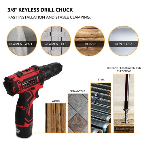 12-Voltage Multifunctional Electric Cordless Drill High-power Lithium Battery Wireless Rechargeable Hand Drills Brush Motor Home DIY Electric Power Tools
12-Voltage Multifunctional Electric Cordless Drill High-power Lithium Battery Wireless Rechargeable Hand Drills Brush Motor Home DIY Electric Power Tools