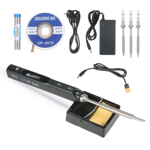 SEQURE Mini Electric Soldering Iron with LED Digital Display Intelligent Soldering Iron Kit with 19V Power Supply Adapter and 4 Iron Heads Black EU Plug
SEQURE Mini Electric Soldering Iron with LED Digital Display Intelligent Soldering Iron Kit with 19V Power Supply Adapter and 4 Iron Heads Black EU Plug