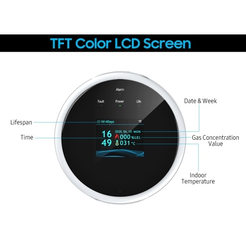 Wifi Gas Leak Detector Fire Alarm Wall Mounted Design APP Control Smart Wi-Fi Natura Gas/ LPG Tester with LCD Display
Wifi Gas Leak Detector Fire Alarm Wall Mounted Design APP Control Smart Wi-Fi Natura Gas/ LPG Tester with LCD Display