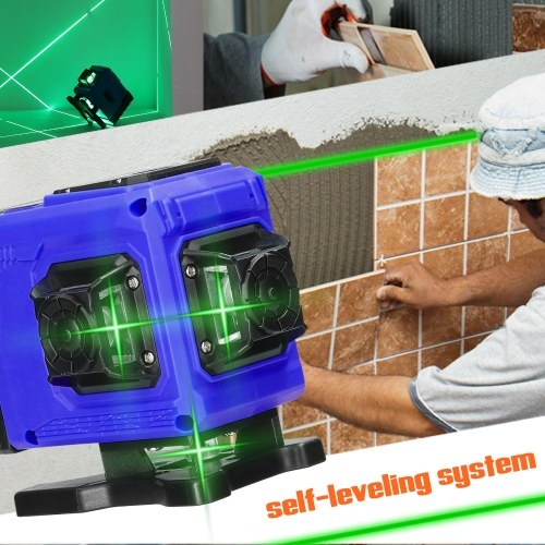 

Multifunctional 12 Lines Green Light Laser Level 3° Self-leveling Machine Rechargeable Lithium Battery Leveling Tool Omnidirectional Ground Wall Sticker