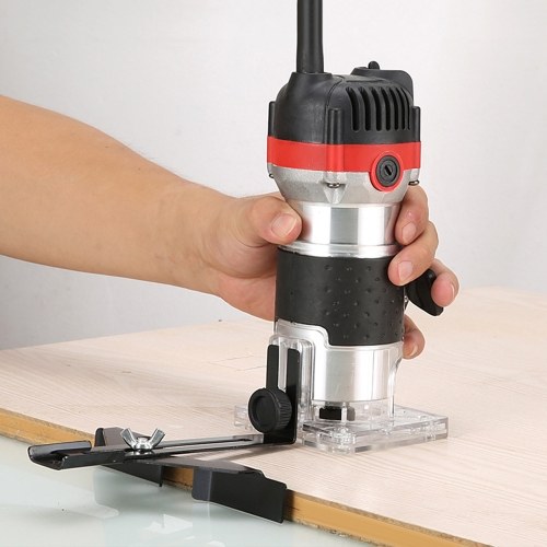 

800W 30000r/min Multifunctional Electric Wood Trimmer Wood Router Laminate Trimmer Professional Slotting Trimming Grooving Machine for Woodworker Carpenter