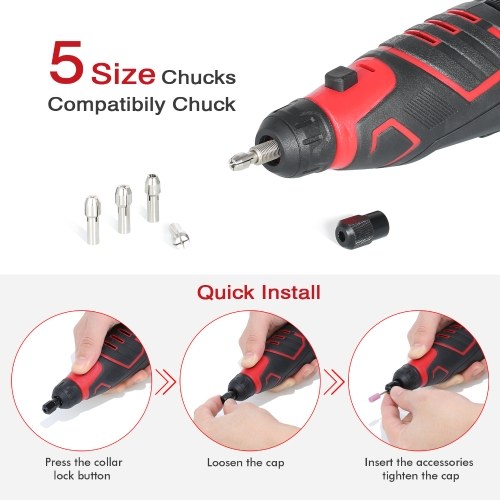 Rotary Tool 12V Cordless Multi Tool with 6 Variable Speed 5000-25000RPM 2.0Ah Battery Electric Grinder 74 Accessories for Cutting Sanding Carving Drilling Engraving Cleaning Sharpening DIY Projects
Rotary Tool 12V Cordless Multi Tool with 6 Variable Speed 5000-25000RPM 2.0Ah Battery Electric Grinder 74 Accessories for Cutting Sanding Carving Drilling Engraving Cleaning Sharpening DIY Projects